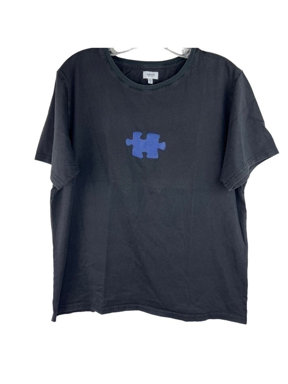 EUC-HYDEN Yoo Vintage Streetwear Puzzle Piece graphic ShortSleeve Black T-Shirt